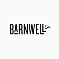 the logo for barnwell co is shown in black and white on a white background