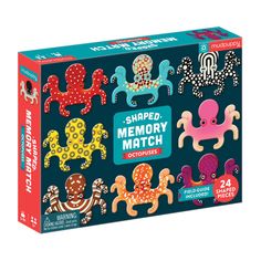 the shaper memory match is made with different shapes and sizes, including octopuses