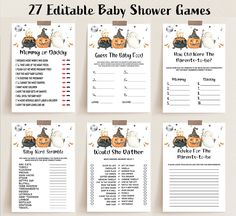 printable baby shower games for halloween