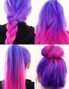 #hair this reminds me of nerds candy. Love it Anting Manik, Rainbow Hair Color, Hair Color Crazy, Beautiful Hair Color, Pinterest Hair, Pretty Hair Color, Bright Hair