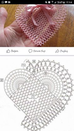 the instructions for crocheted doily are shown in two different styles and sizes