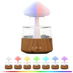 an image of a mushroom shaped humider with different colors on the top and bottom