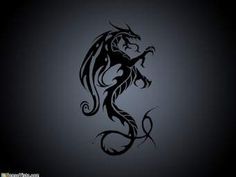 the silhouette of a dragon on a dark background