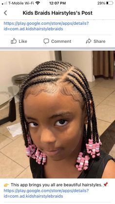 Kids Cornrows With Beads, Cute Hairstyles For 9-10, Cornrows Ideas For Kids, Cornrow Hairstyles For School Kids, Simple Cornrows Hairstyles, Cornrows Kids Girl Hairstyles, Black Kid Hairstyles Braids, Hairstyles For Black Kids Natural, Kids Braided Hairstyles Natural Hair Without Beads