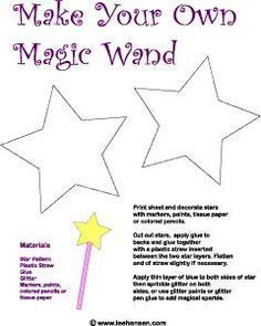 the cover of make your own magic wand with three stars on it and an arrow pointing up