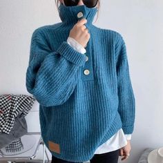 material: cotton blended , nylon SIZE unit:cm length 72-76 , bust/chest 116-124 , raglan sleeve 63-67 Note: 1 inch = 2.54 cm, 1 cm = 0.39 inch note: measurement by hands allow 2-3cm errors which is normal Blue Funnel Neck Top For Fall, Blue Long Sleeve Turtleneck With Ribbed Cuffs, Blue Ribbed Collar Turtleneck For Winter, Blue Funnel Neck Sweater For Winter, Blue Funnel Neck Sweatshirt For Fall, Blue Funnel Neck Winter Sweater, Blue Long Sleeve Turtleneck For Fall, Casual Blue Long Sleeve Turtleneck, Blue Ribbed Turtleneck For Winter