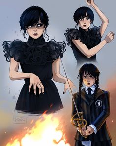 Wednesday Addams Drawing, Wednesday Fanart, Wednesday Art, Wednesday Series, Percy Hynes White, Wednesday Movie, Addams Family Wednesday, Dark Art Illustrations, Witch Art