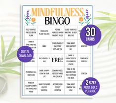 a printable mindfulness bingo game for adults