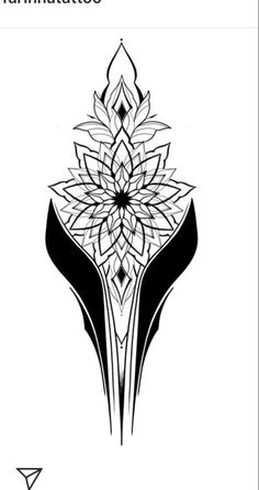 a black and white drawing of a flower