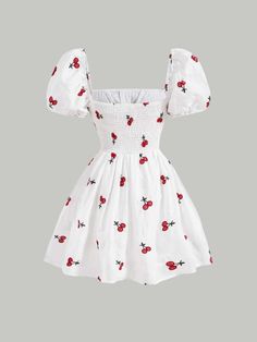 Dream Boutique, Grad Ideas, Sweet Clothes, Photographie Portrait Inspiration, Cute Dress Outfits, Cherry Dress, Shein Outfits, Toca Life