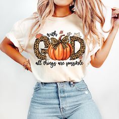 Popular T Shirt Designs, Checkered Pumpkins, Leaves Shirt, Fall For Jesus, Jesus Tees, Pumpkin Png, Jesus Shirt, Jesus Shirts, Fall Shirts