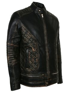 Mens Biker Skull Leather Jacket Padded This diamond quilted skull motorcycle jacket for men is manufactured with high quality 100% genuine leather. This distressed skull leather jacket features some awe-inspiring details which can accentuate any of your outfit To enhance your aura it features front zipped YKK closure, 2 side hand pockets on front finished with one zipper pocket on its left sleeve with diamond quilted padding detail Don't miss the embossed Skull and Crossbones on the back of this Black Quilted Biker Leather Jacket, Skull Motorcycle, Distressed Leather Jacket, Motorcycle Jacket Mens, Jacket For Men, Skull And Crossbones, Diamond Quilt, Distressed Leather, Leather Jacket Men