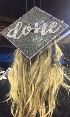 grad cap idea: done Rhinestone Graduation Cap, Graduation Cap Ideas