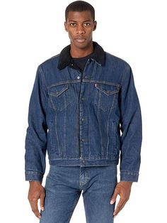 Trucker Jacket Men, Sherpa Trucker Jacket, Confident Style, Men's Jackets, Trucker Jacket, Levis Men, Top Trends, Welt Pockets, Snap Button