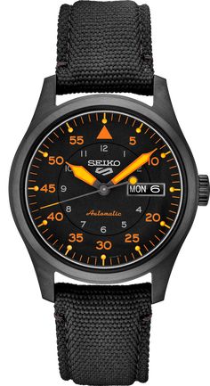 Affordable Retro Men's Watches, Vintage Seiko Watches, Stylish Watches Men, Seiko 5 Sports, Seiko 5, Hand Watch, Orange Accents, Watches Unique