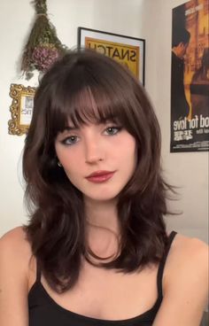 Armpit Length Haircuts For Thick Hair, Haircut Small Hair, Wide Face Bangs, Medium Length Haircut Bangs, Haircut Reference, Medium Length Hair With Bangs, Haircut Idea, Hairstyles Bangs, Layered Hair With Bangs