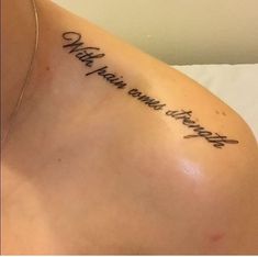 the back of a woman's shoulder with an inscription on it that says, we are