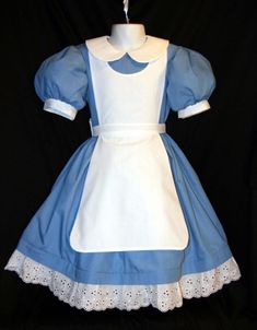 Disney ALICE In WONDERLAND Costume New Pinafore CUSTOM Alice In Wonderland Cat Costume Kids, Alice In Wonderland Costume Infant, Alice In Wonderland Dress For Toddler, Alice In Wonderland Apron Pattern, Alice Costume, Alice In Wonderland Dress, Wonderland Dress, Fashion Birthday, Costume Disney