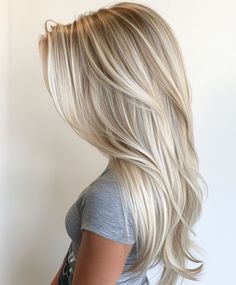 Solid Bleach Blonde Hair, Full Highlight Platinum Blonde, Blonde Highlights Heavy, Long Platinum Blonde Hair Balayage, Platinum Blonde Hair Ash, Platinum Blonde Foils, Heavy Blonde Highlights With Money Piece, Full Platinum Blonde Highlights, Icy Platinum Blonde Hair With Shadow Root