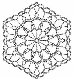 a circular doily is shown in black and white