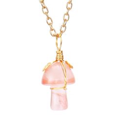 PRICES MAY VARY. 1.Small mushrooms size - size: 2 cm * 1.5 cm; Weight: about 5g; Material: natural stone; Style: Fashion, magic. 2.Hypoallergenic chain ---- The length of the chain is about 47cm and it is filled with high-quality alloy 14k. Vacuum electroplating process, make the color durable, comfortable to wear, bright color; No nickel, no lead, hypoallergenic, suitable for daily wear. 3.Natural gem jewelry ---- This necklace is inspired by the natural beauty of virgin forests. The color of n Cute Pink Jewelry With Adjustable Chain, Pink Round Charm Necklace With Adjustable Chain, Adjustable Mushroom Design Pendant Jewelry, Adjustable Pink Pendant Charm Necklaces, Mushroom Shaped Necklace For Gifts, Cute Adjustable Pink Necklaces, Mushroom Design Necklace As Gift, Mushroom Design Necklace For Gift, Mushroom Design Necklace For Gifts