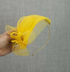 Facinators Wedding, Diy Baby Bows Headbands, Yellow Fascinator, Diy Baby Bows, Baby Bow Headband, Fascinator Hat