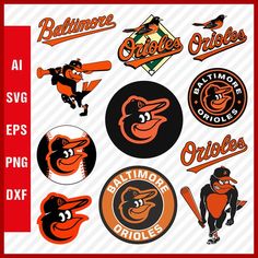 Baltimore Orioles MLB SVG Cut Files Baseball Clipart Bundle Baltimore Orioles Logo, Mlb Baseball Players, Orioles Logo, Mlb The Show, Orioles Baseball