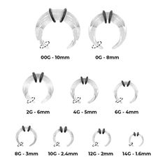 different sizes and shapes of metal rings