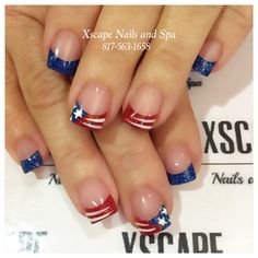 July 4th nails Sommer Nails, Summer 4th Of July, Nails Holiday, Nails Easy