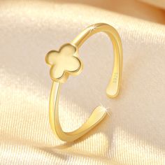 Color: Yellow Gold Size: Adjustable Opening Style: Simple Gold Open Ring For Summer, Rose Gold Ring For Spring, Spring Rose Gold Ring Jewelry, Gold Rings As Summer Gift, Gold Rings For Summer Gift, Summer Gift Gold Rings, Gold Floral Rings For Spring, Gold Flower Rings For Spring, Spring Flower-shaped Gold Rings