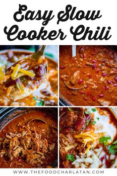 easy slow cooker chili recipe that is so good and delicious it's loaded with meat