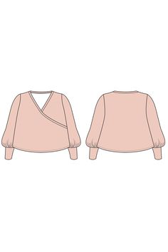 a pink sweater with an open v - neck and long sleeves, on a white background