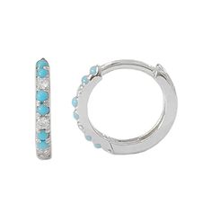 "This finely handcrafted huggie hoop dangle earring is composed of 14K solid gold and pavé set with genuine GVS1 quality round brilliant cut natural real Diamonds and AAA quality natural real Turquoise gemstones. This earring also features a secure hinged closure for the ease of taking them on and off and is available in a variety of our popular hoop sizes! ♦ XS Size Huggie Dimensions: - outer diameter approximately 8mm (5/16) - inner diameter approximately 6mm - hoop thickness 1.3mm (16 GA) - p Turquoise Sterling Silver Huggie Jewelry, Blue Sterling Silver Huggie Earrings, Turquoise Hoop Huggie Earrings As Gift, Turquoise Round Huggie Earrings For Gift, Turquoise Single Small Hoop Earring, Turquoise Huggie Earrings For Gift, Blue Hypoallergenic Sterling Silver Huggie Earrings, Blue Small Hoop Huggie Earrings In Sterling Silver, Blue Sterling Silver Round Huggie Earrings