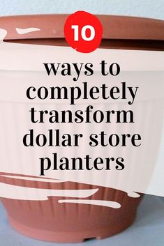 a potted plant with the words 10 ways to completely transform dollar store planters