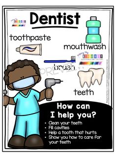 dental hygiene poster with toothpaste, mouthwash and how can i help you?