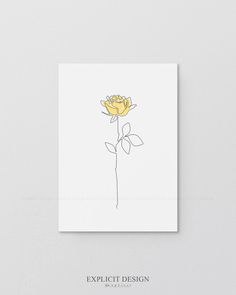 a yellow rose is shown on a white background with the words expect design above it