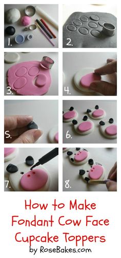 how to make an adorable pig cookie with fondant icing and black dots on it