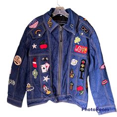 Rocketman Elton John Blue Denim Jacket W/Pockets Size M New Without Tags. See Photos For Measurements. Sz Xl Lined. Heavy. Trendy Denim Blue Outerwear With Patch Pockets, Trendy Denim Blue Jacket With Patch Pockets, Denim Blue Jacket With Multiple Pockets, Retro Long Sleeve Denim Jacket With Patchwork, Retro Long Sleeve Denim Outerwear, Denim Jacket With Side Pockets For Streetwear, Casual Denim Jacket With Side Pockets, Long Sleeve Denim Jacket With Side Pockets For Streetwear, Retro Denim Patchwork Outerwear