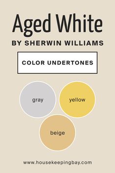 an image of the words aged white by sherwin williams and color undertones