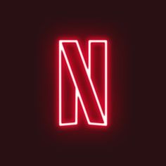 the letter n is made up of neon lights on a dark background, and it appears to be red