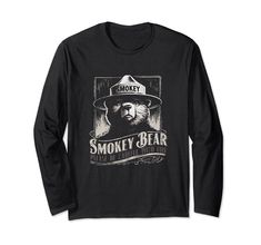 PRICES MAY VARY. Vintage Smokey Bear Logo Only You Can Prevent Wildfires Smokey Bear has been spreading his message of wildfire prevention since 1944. Celebrate this American outdoor icon with this new line of products designed with his mission in mind! Officially Licensed. The name & character of Smokey Bear are the property of the United States, as provided by 16 U.S.C. 580p-1 and used under license from the Forest Service, U.S. Department of Agriculture. 2022 USDA Forest Service. All rights r Long Sleeve Graphic Print T-shirt For Camping, Long Sleeve Graphic T-shirt For Camping, Graphic Print T-shirt For Fall Camping, Long Sleeve T-shirt With Letter Print For Camping, Smoky The Bear, Wildfire Prevention, Bear Tshirts, Wpa Posters, Smokey Bear