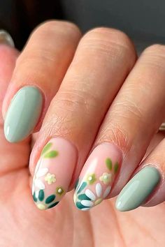 Spring Nail Designs 2024: Fresh Trends to Brighten Your Look Short Fake Nails, Colorful Nails, Summery Nails, Almond Acrylic Nails, Prom Nails, Nail Designs Spring, Floral Nails, Nail Arts, Flower Nails