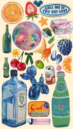 an image of various alcohol bottles and fruit