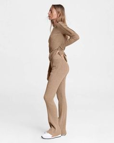 Life is better in extra fine merino wool pants. Espeically these, which are cut in a leg-lengthening, extra sexy high waisted flare silhouette. Slip on (or off) at your leisure. This is quality comfort. rag & bone Women's Slim Fit Flare Pants | Camel, Small Chic Flare Bottoms For Loungewear, Chic Flare Pants For Loungewear, Chic Fitted Wide Leg Lounge Pants, Chic Fitted Wide Leg Pants For Loungewear, High Waisted Flares, Wool Pants, Slim Fit Pants, Fashion Details, Flare Pants