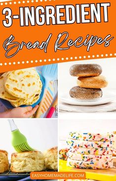 These 3-ingredient bread recipes make baking bread so easy! Blow your family away with biscuits, flatbread, bagels, and more. You’ll love the simple process, and I bet most of the ingredients are already in your pantry. For more family-friendly recipes, visit the Easy Homemade Life blog!