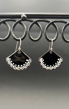 These enamel earrings are unique and would work for any outfit for all occasions. They are one of a kind handmade pieces of art that you can either gift to a friend or family member or keep for yourself! These earrings are lightweight and timeless. Tragus Hoop, Witch Boots, Earring Wires, Wichita Ks, Enamel Earrings, Earrings Black, Copper Earrings, Silver Earring, Tragus