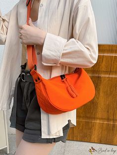 BirdinBag - Stylish & Versatile Single Shoulder Crossbody Bag - Perfect Accessory! Details Pictures, Orange Bag, Word Wrap, Saddle Bag, White Space, Bag Bag, Saddle Bags, Orange Color, Fashion Forward