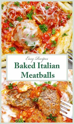 baked italian meatballs with sauce and parmesan cheese