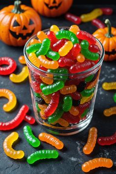 A photo of a  Sugar-Free Gummy Worms which is a type of Keto Halloween Desserts Gummy Worms Recipe, Low Carb Treats