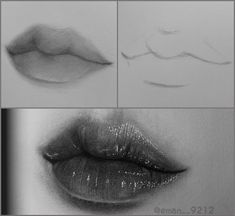 three pictures of lips with different shapes and sizes